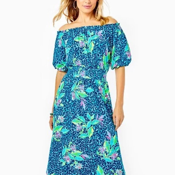 Lilly Pulitzer Camille Dress Formentera Turquoise Hot On the Spot 16799 - Picture 1 of 11